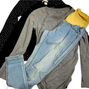 Maternity Bundle size M 3 Tops Jeans
